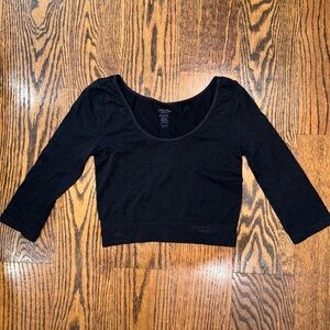 Nikibiki black 3/4 Sleeve Tight Fitted Cropped Shirt